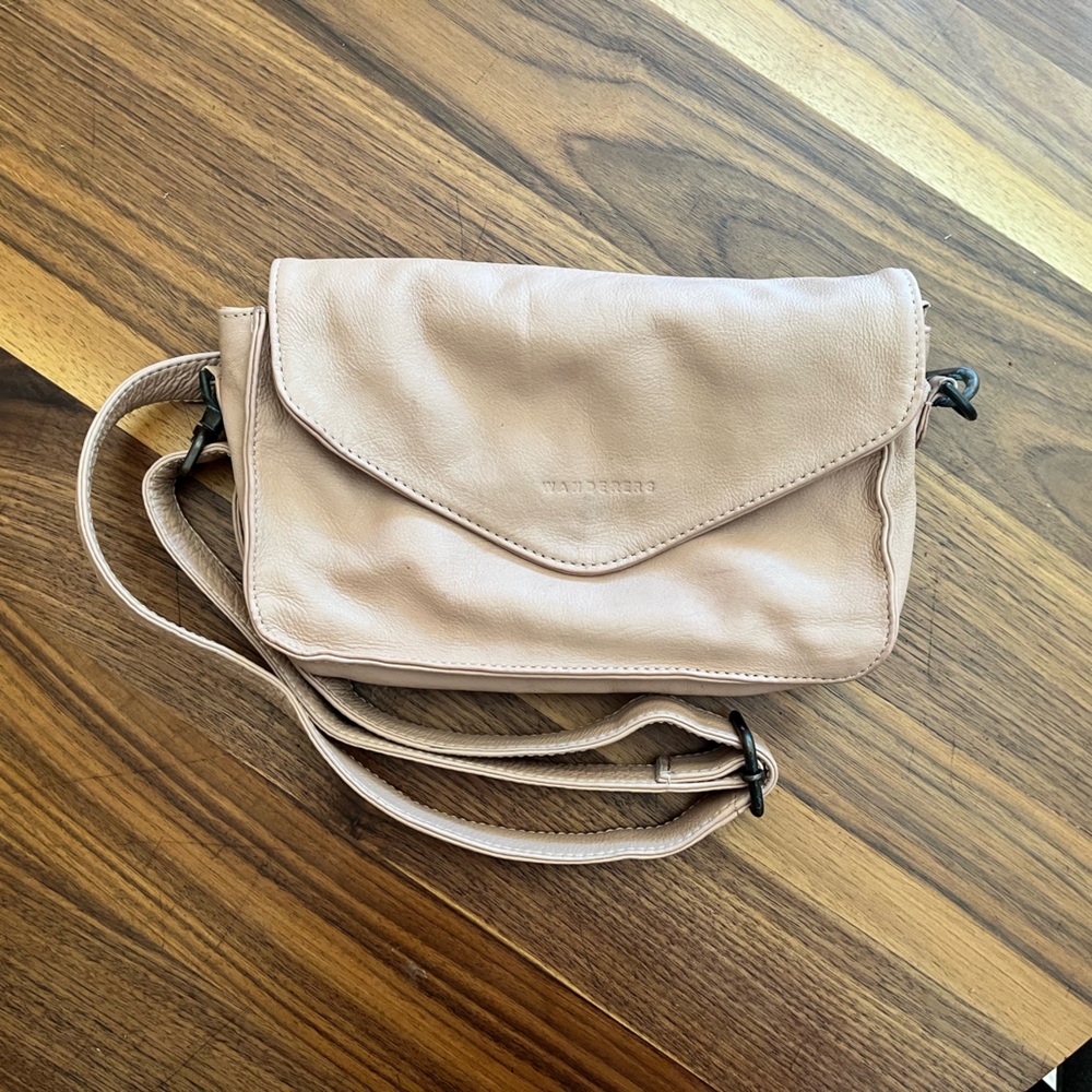 Wanderer’s Travel Co. Vienna Crossbody Bag, Blush Pink Genuine Leather